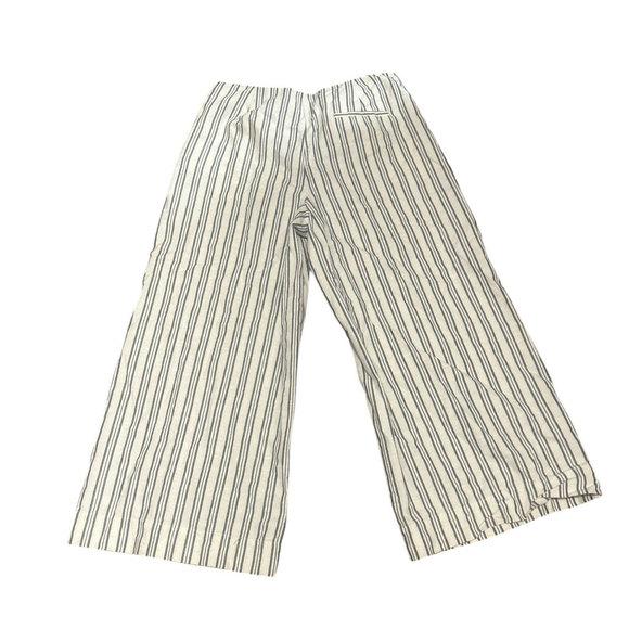 Lafayette 148 Size 6 Linen Blend Striped Wide Leg Pants - Picture 1 of 9